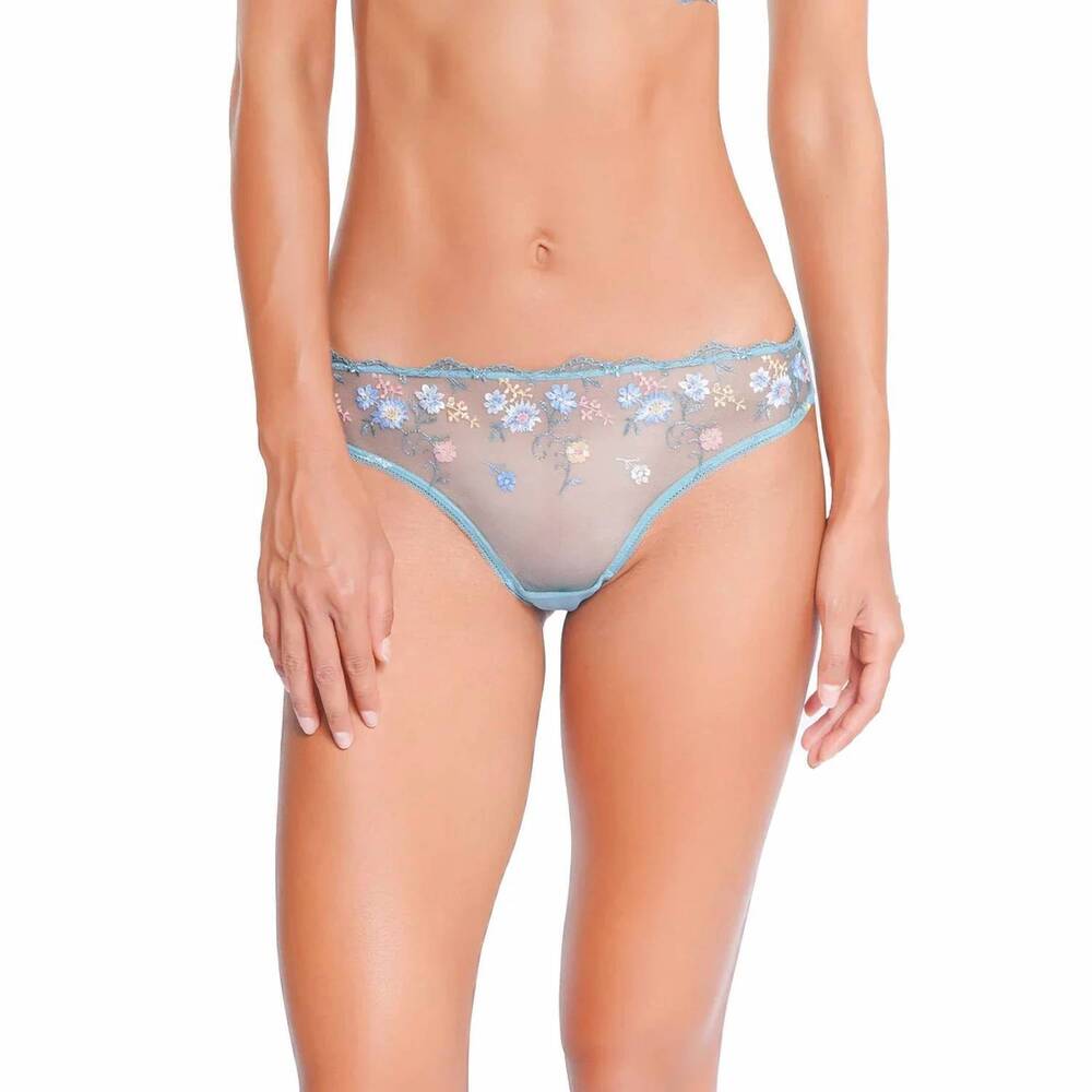 NEW HUIT poesie tanga panty in blue